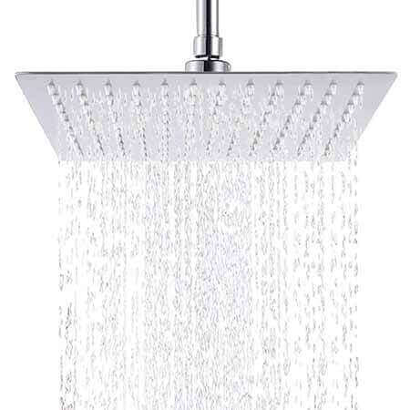 Hiendure 12-inch Square High Pressure Ultra Thin 304 Stainless Steel Rain Bath Shower