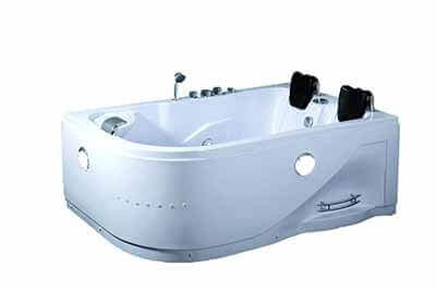 Symbolic Spas 2 Person Whirlpool Massage Hydrotherapy White Corner Bathtub